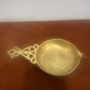 Vintage Brass Porringer Handled Bowl  Trinket Dish Catch All